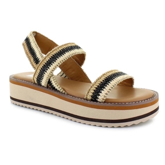 Dolce Vita Shoes - Dolce Vita Yosemite Braided Two-Strap Platform Sandal in Black & Natural